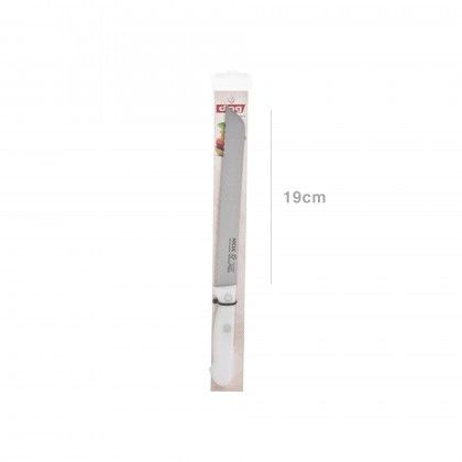 Faca Po Classic Pom Serrilha Cabo Branco 19cm