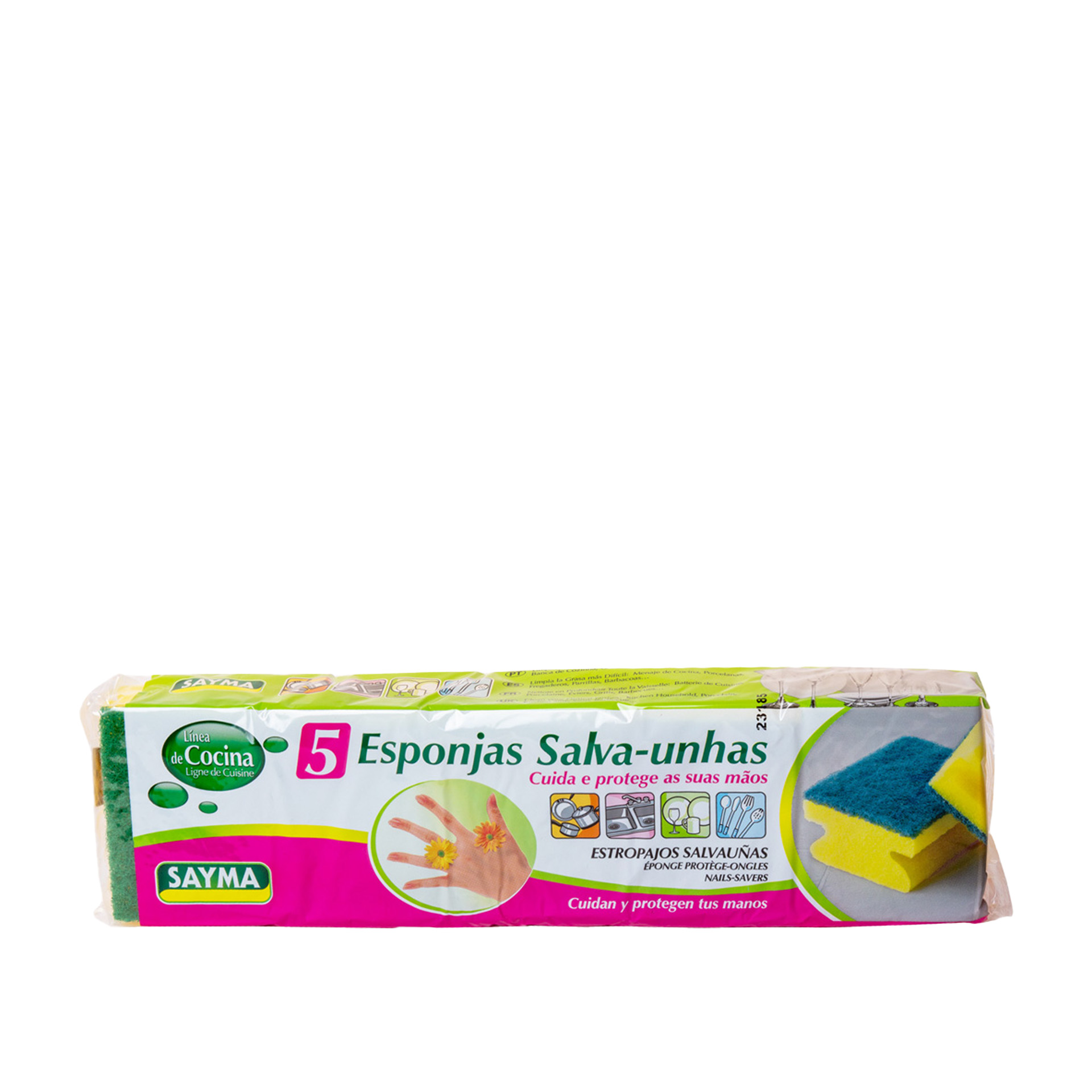 Esfregão Salva Unhas 9X7X4.5cm Pack 5