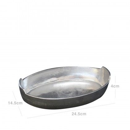 Tabuleiro Alumnio Fundido Oval 24.5X14.5X4cm
