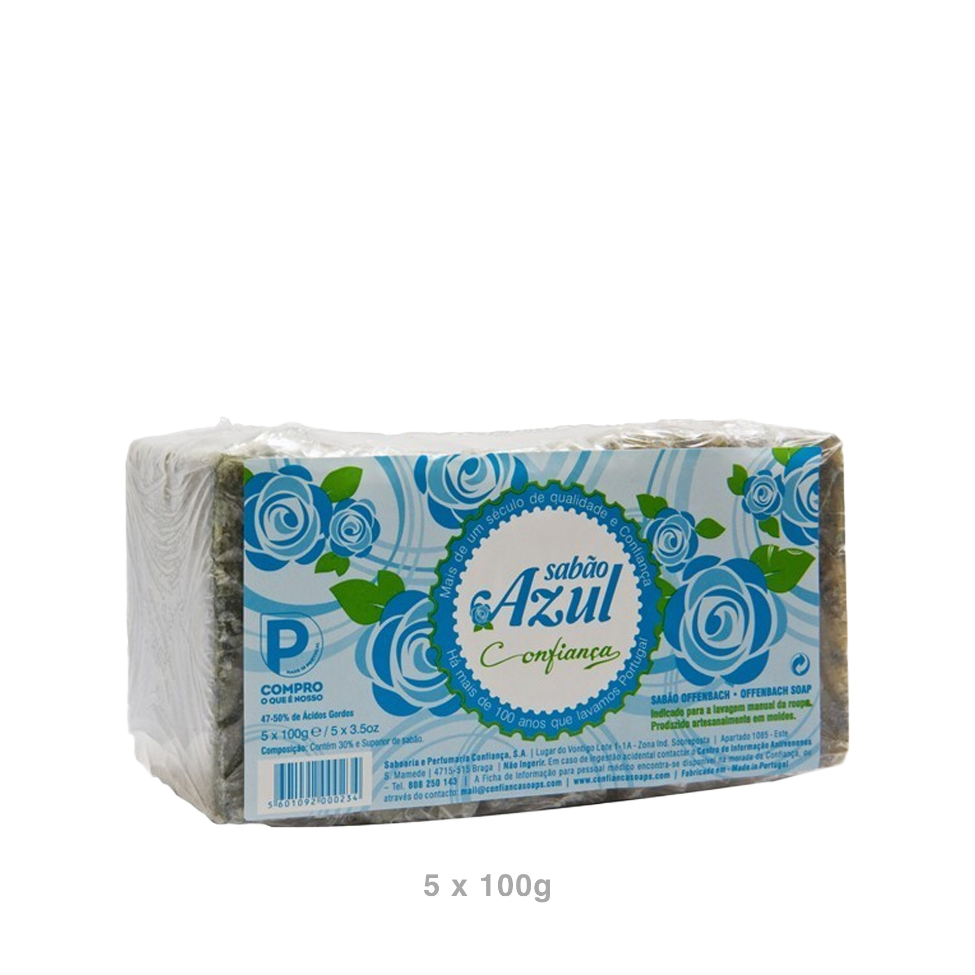Sabão Confiança Barra Azul Pack 5X100gr