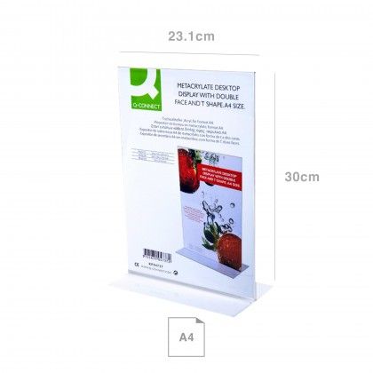 Expositor Secretária A4 Metacrilato Q-Connect 23.1X30cm Expositor Secretária A4 Metacrilato Q-Connect 23.1X30cm