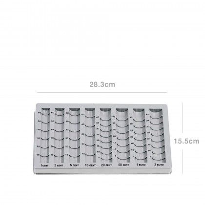Tabuleiro Classificador Moedas Plstico Q-Connect Cinzento 15.5X28.3cm