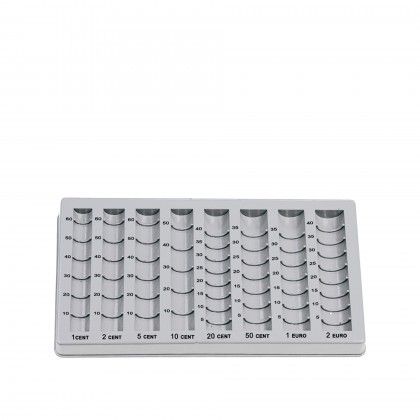 Tabuleiro Classificador Moedas Plstico Q-Connect Cinzento 15.5X28.3cm