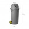 Contentor Lixo com Rodas e Tampa Basculante Cinzento 80l 48X50X99cm Contentor Lixo com Rodas e Tampa Basculante Cinzento 80l 48X50X99cm