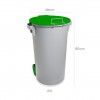 Contentor Eco Cinzento com Rodas e Tampa Verde 48X50X80cm 80l 48X50X80cm Contentor Eco Cinzento com Rodas e Tampa Verde 48X50X80cm 80l 48X50X80cm