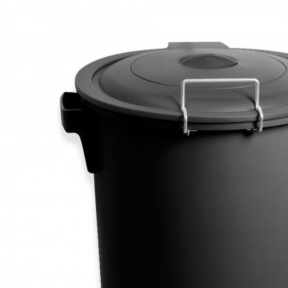 Contentor Lixo com Pedal E Rodas Preto 80l 48X50X80cm