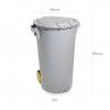 Contentor Lixo com Pedal E Rodas Cinzento 80l 48X50X80cm