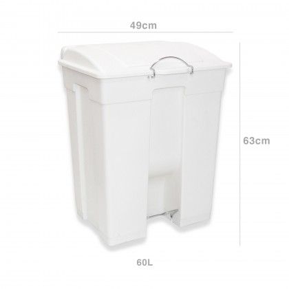 Contentor Lixo com Pedal Branco 60l 49X45X60cm Contentor Lixo com Pedal Branco 60l 49X45X60cm