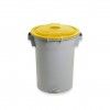 Contentor Lixo Cinzento com Pedal e Tampa Amarelo 52l 48X50X56cm