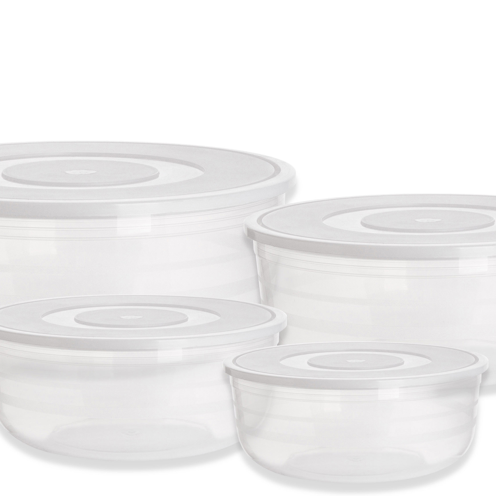 Caixa Hermética Ding Redonda Tampa Branco 1900ml 20.5X8cm