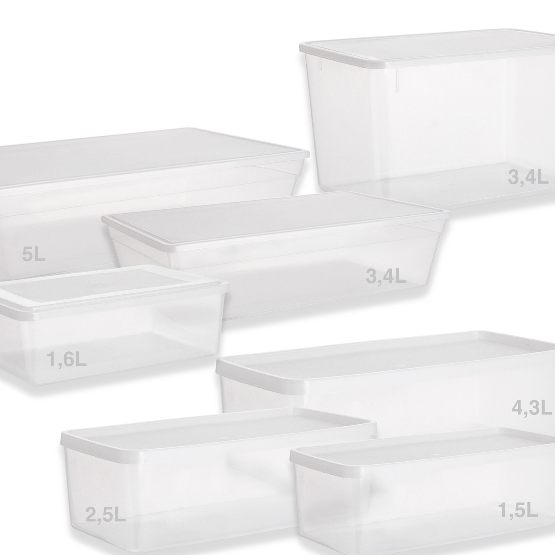 Caixa Hermética Ding Retangular Tampa Branco 3400ml 30.5X21.5X7cm