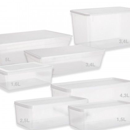 Caixa Hermtica Ding Retangular Tampa Branco 3400ml 30.5X21.5X7cm