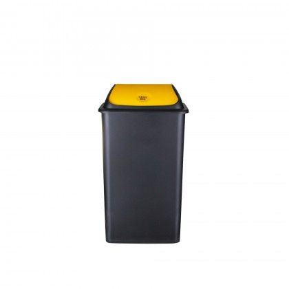 Balde com Tampa Basculante Amarelo 42l 65X36X30cm