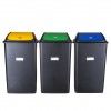 Balde com Tampa Basculante Amarelo 42l 65X36X30cm
