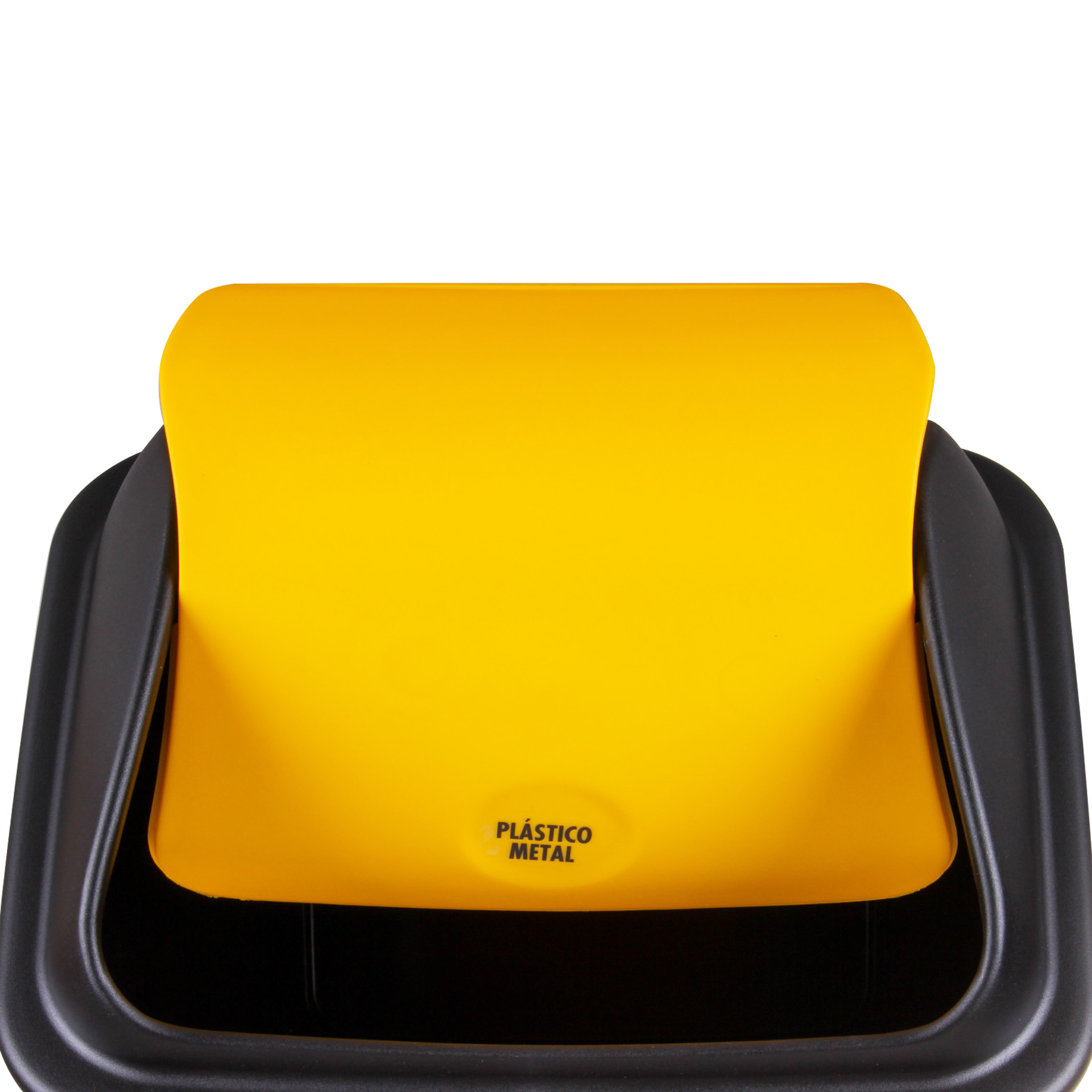 Balde com Tampa Basculante Amarelo 42l 65X36X30cm