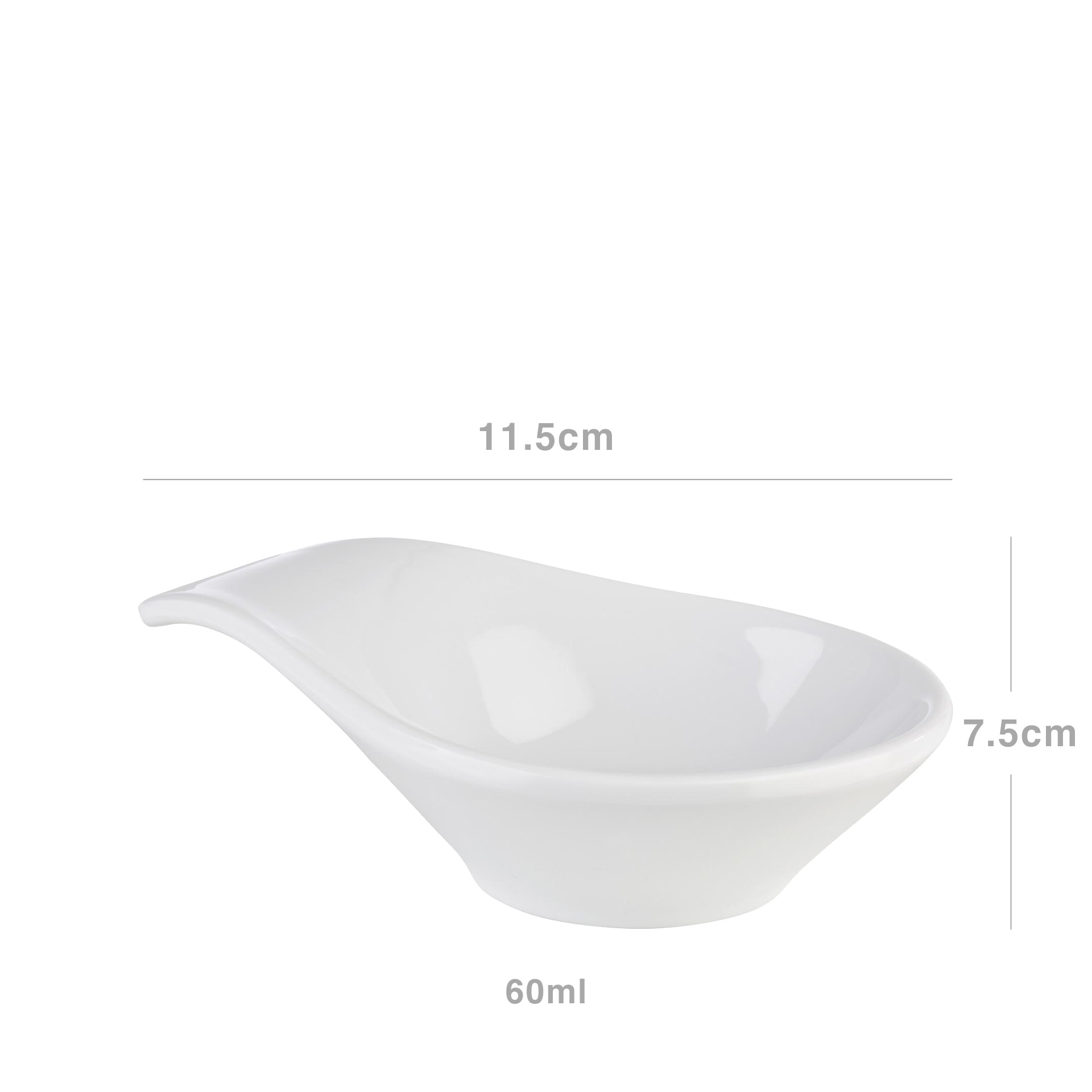 Tigela Melamina Mini Branca 60ml 11.5X7.5cm