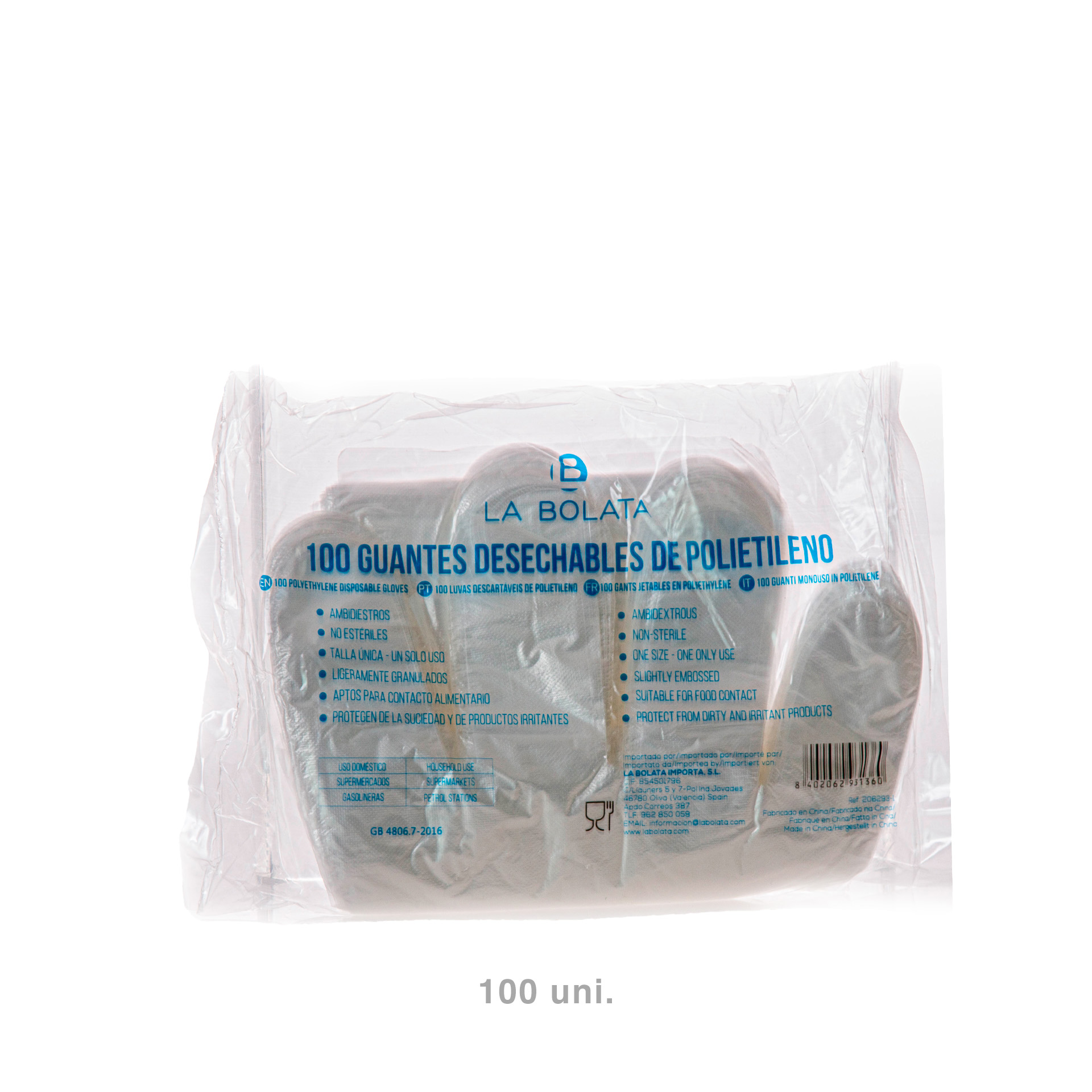 Luva Palhaço Polietileno Pack 100