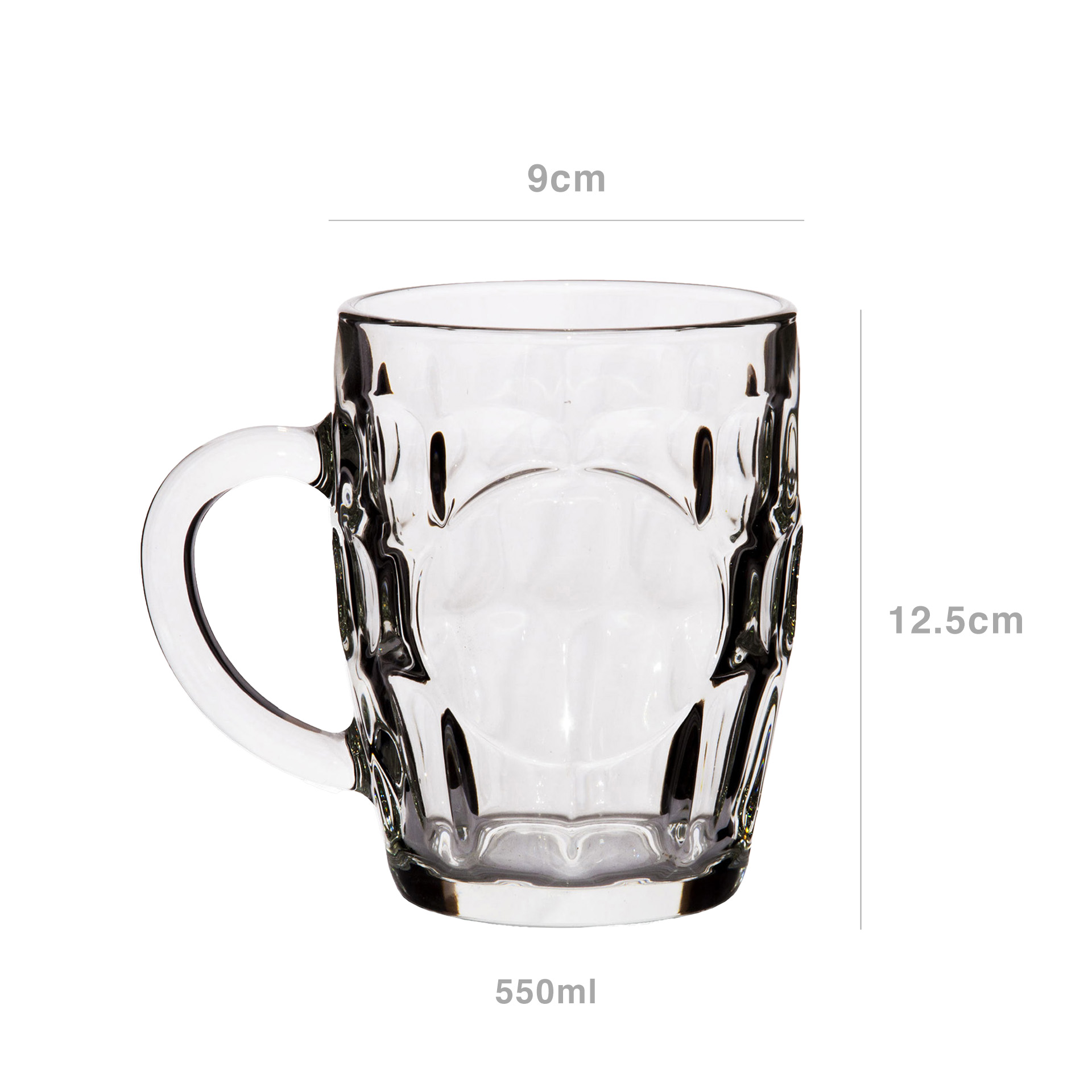Caneca Vidro Sintra Cerveja 550ml 9X12.5cm
