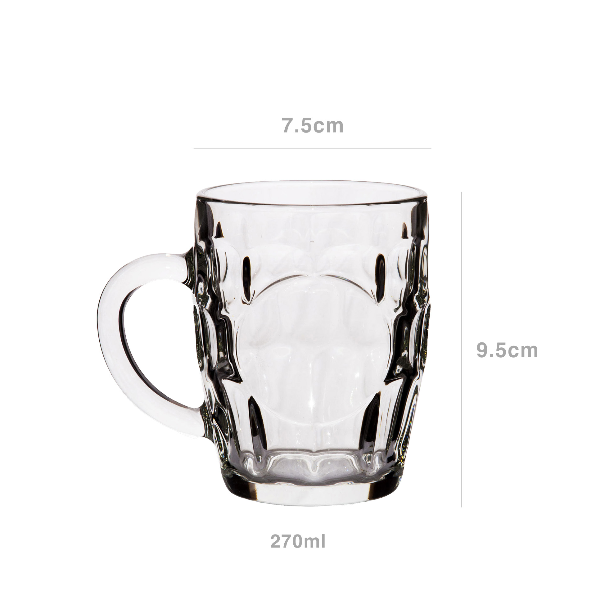 Caneca Vidro Sintra Cerveja 270ml 7.5X9.5cm
