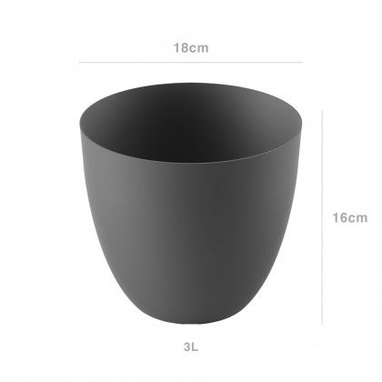 Tes Vaso Plastico Ø18X16Cm Antracite Tes Vaso Plastico Ø18X16Cm Antracite