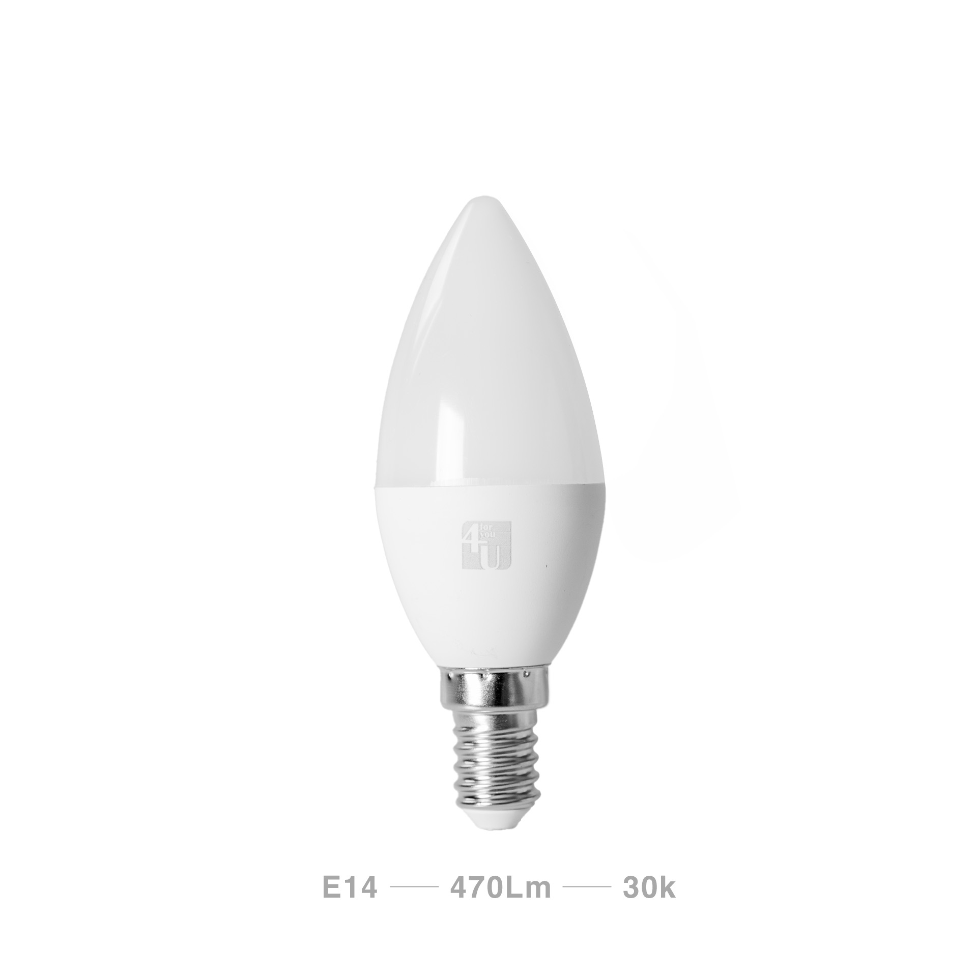 Lâmpada Vela Led 4U E14 470Lm 3000K Luz Quente