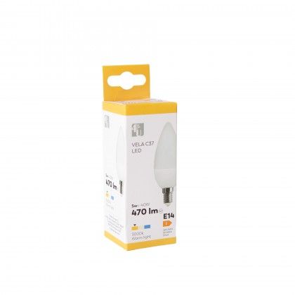 Lmpada Vela Led 4U E14 470Lm 30K Luz Quente