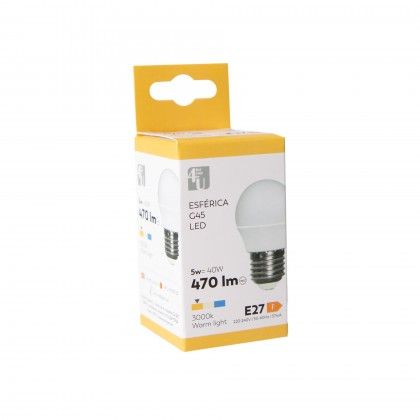 Lmpada Esfrica Led 4U E27 470Lm 30K Luz Quente