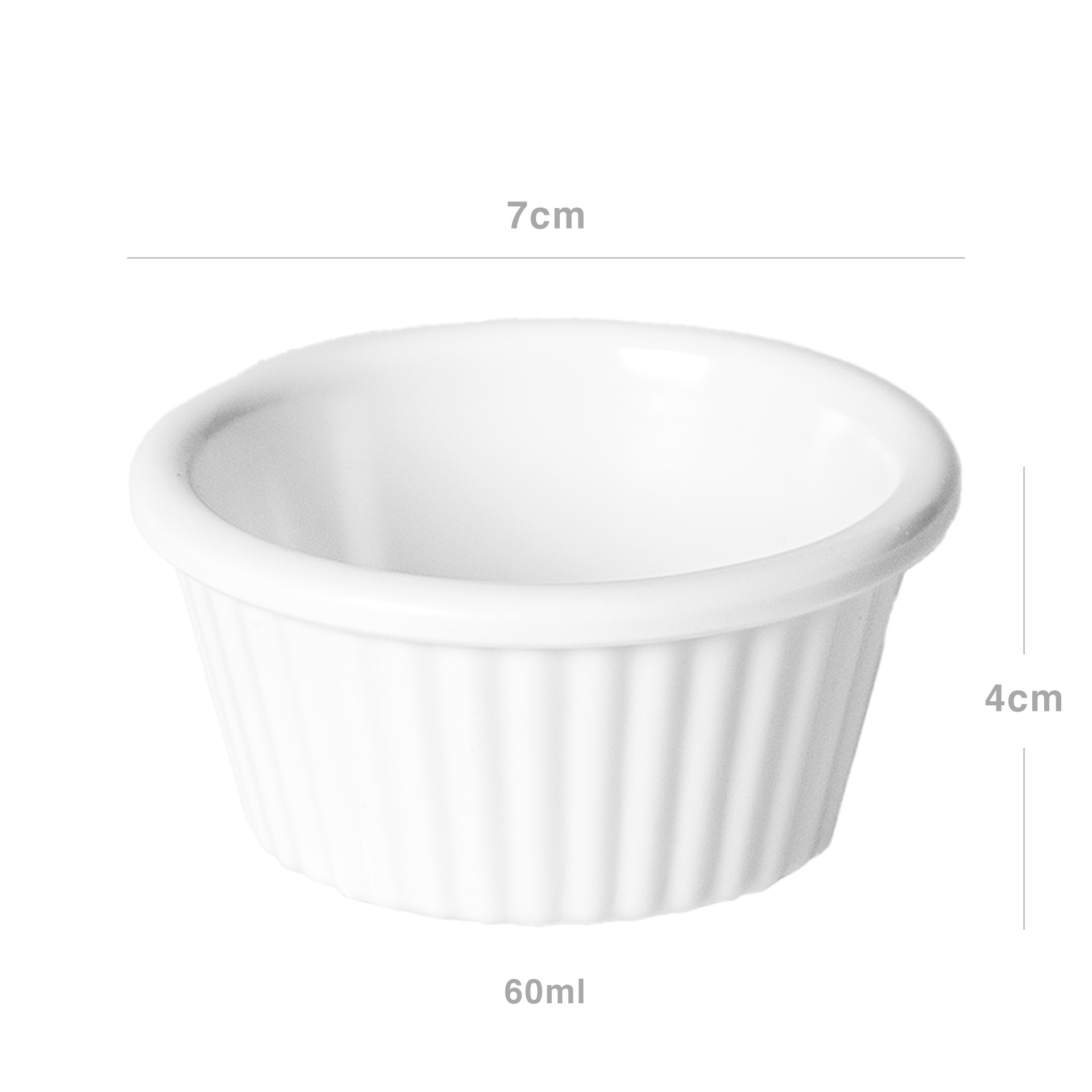 Ramequim Melamina Redondo Branco 6cl 7X4cm