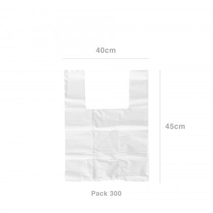 Saco Alimentar com Ala Branco 40X45cm 300 Unidades