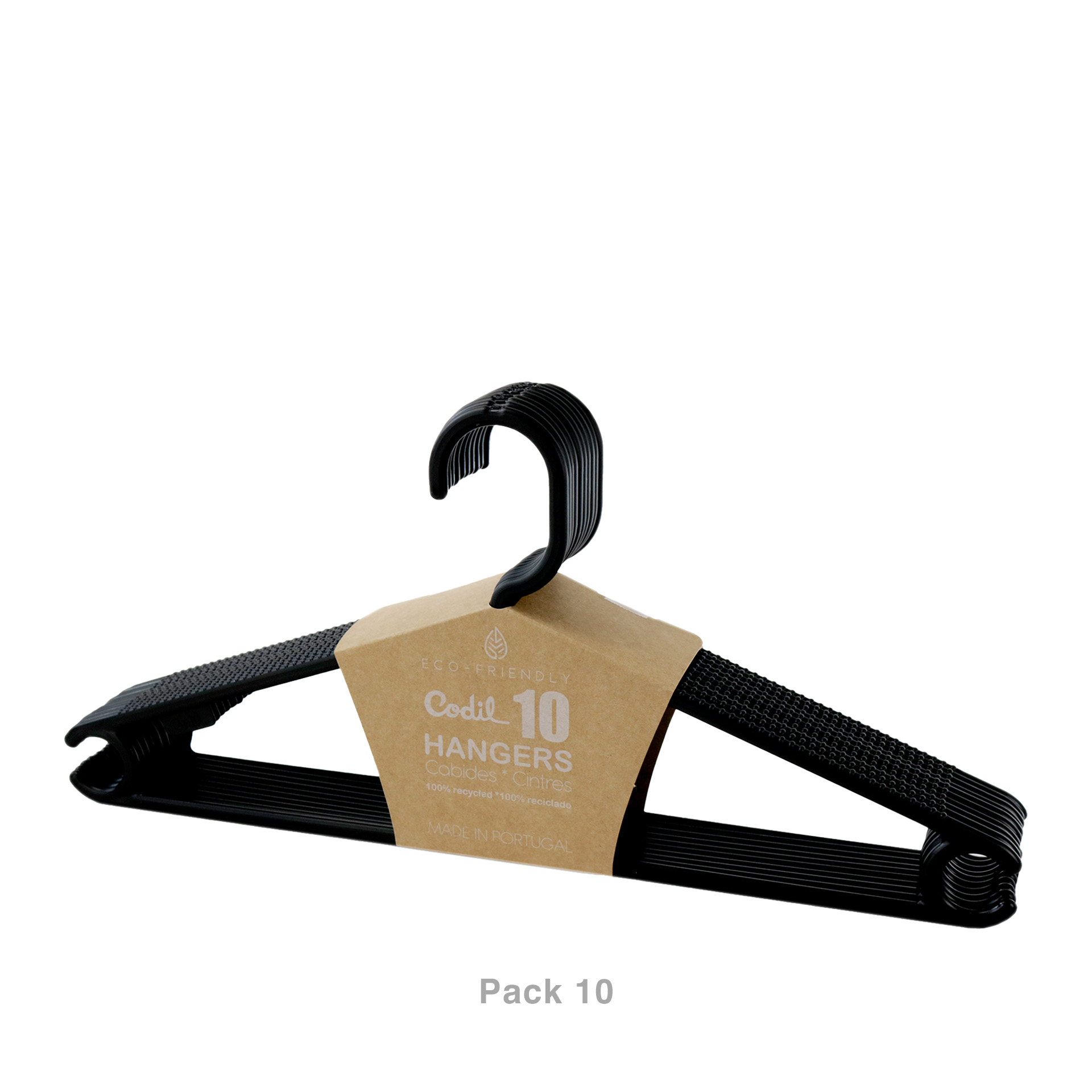Cabide Roupa Plástico Reciclado 39.5X18.5X50cm Pack 10