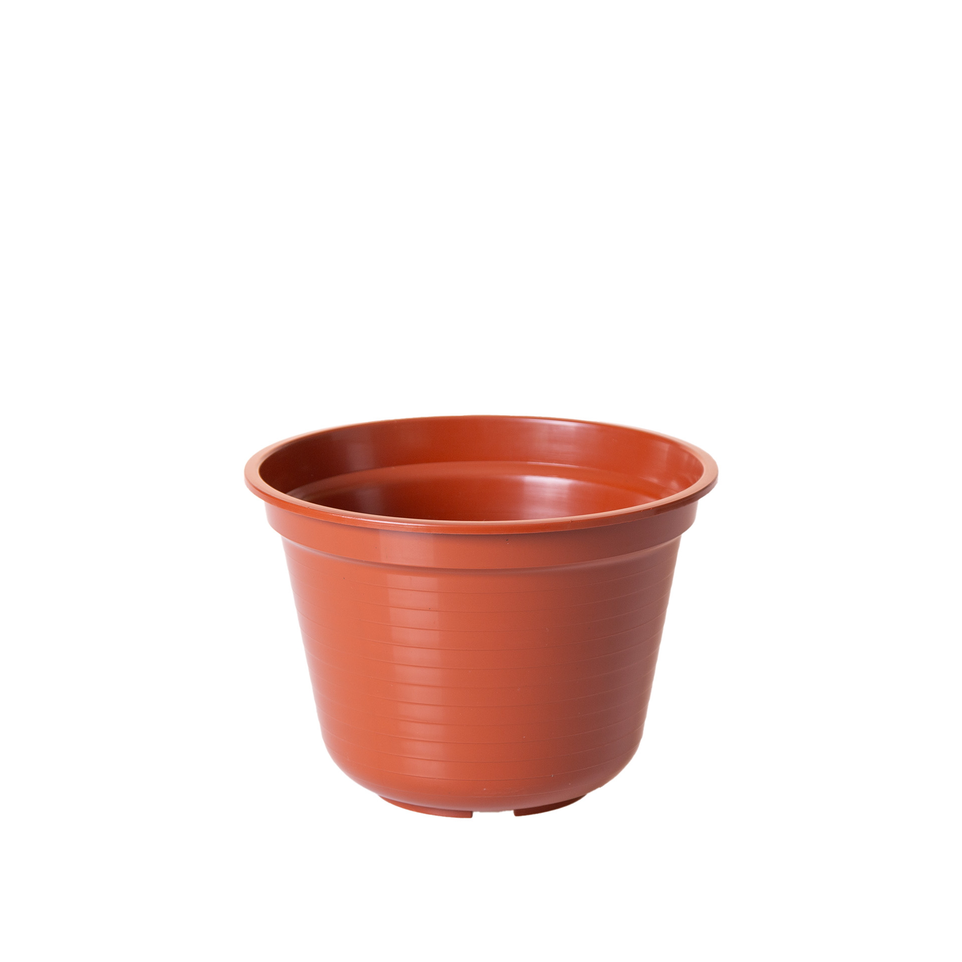 Vaso Plástico Tradicional Brilho Redondo Castanho 20cm