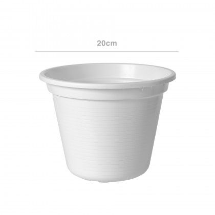 Vaso Plstico Tradicional Brilho Redondo Branco 20cm