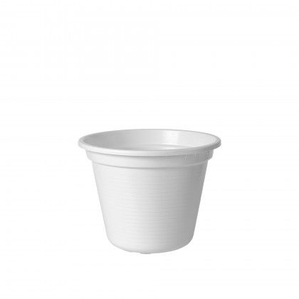 Vaso Plstico Tradicional Brilho Redondo Branco 20cm