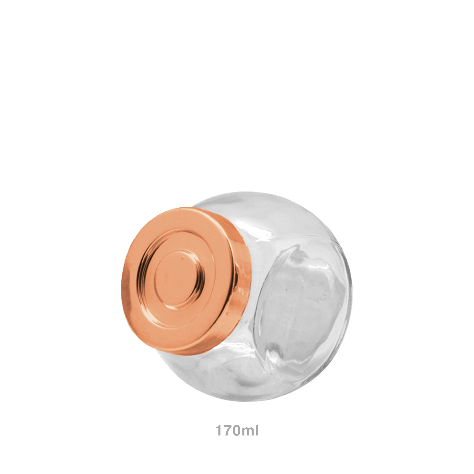 Frasco Hermético MyGlass com Tampa Cobre 170ml Pack 3