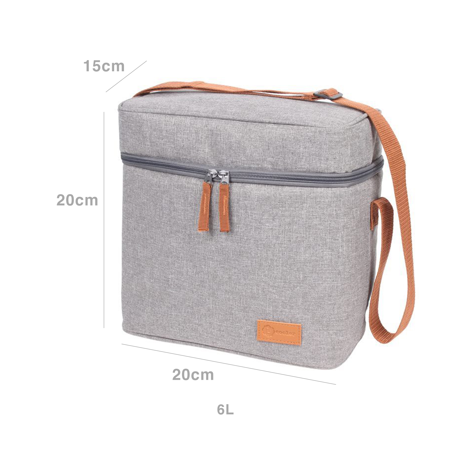 Saco Térmico Cinza 6L 20X15X20cm