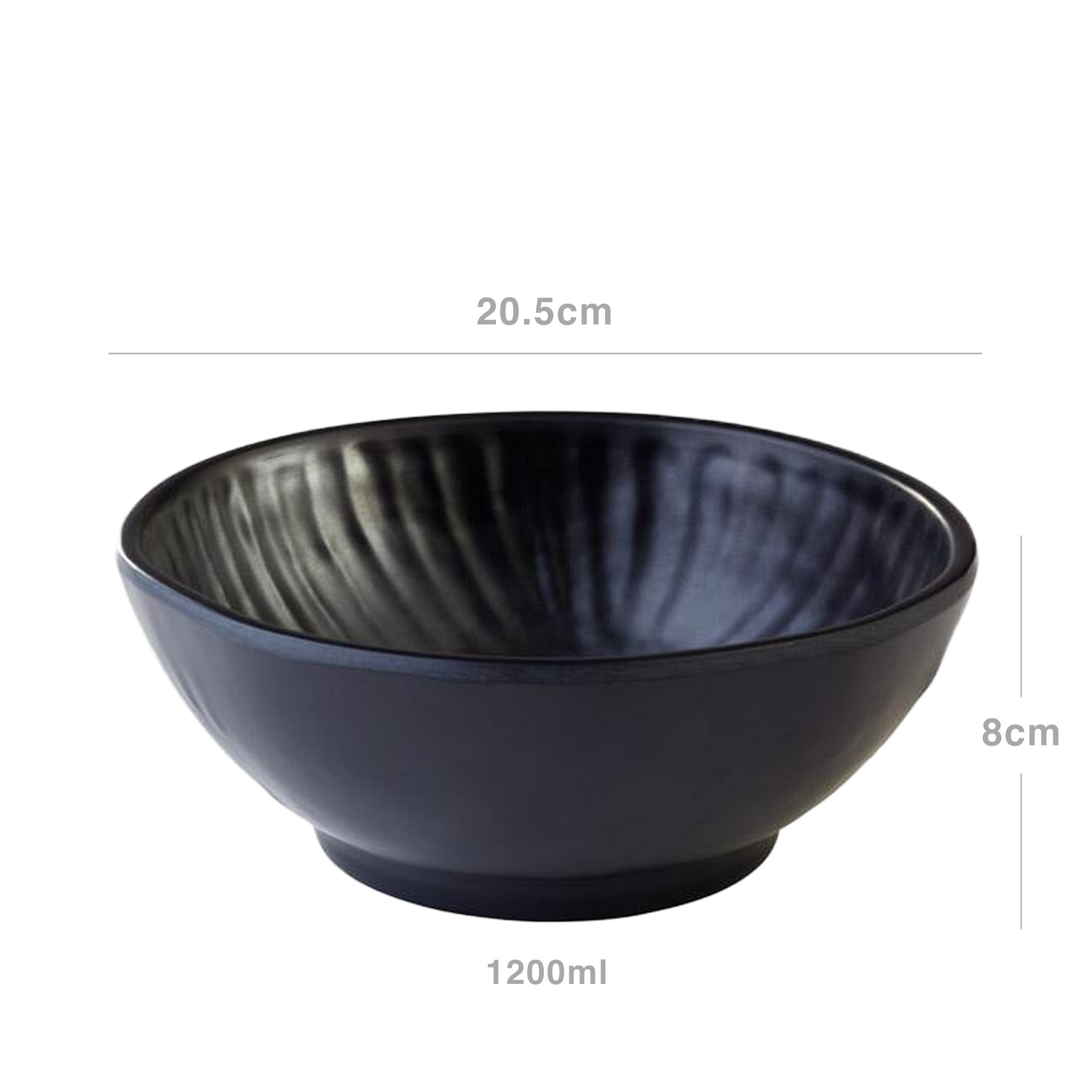 Tigela Melamina Aps Aiko Preto 20.5X8cm