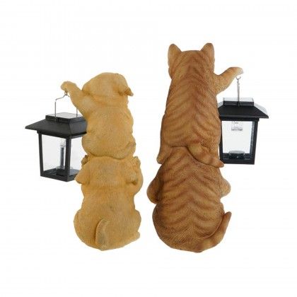 Figura Resina Led Solar 17.5X14X24cm