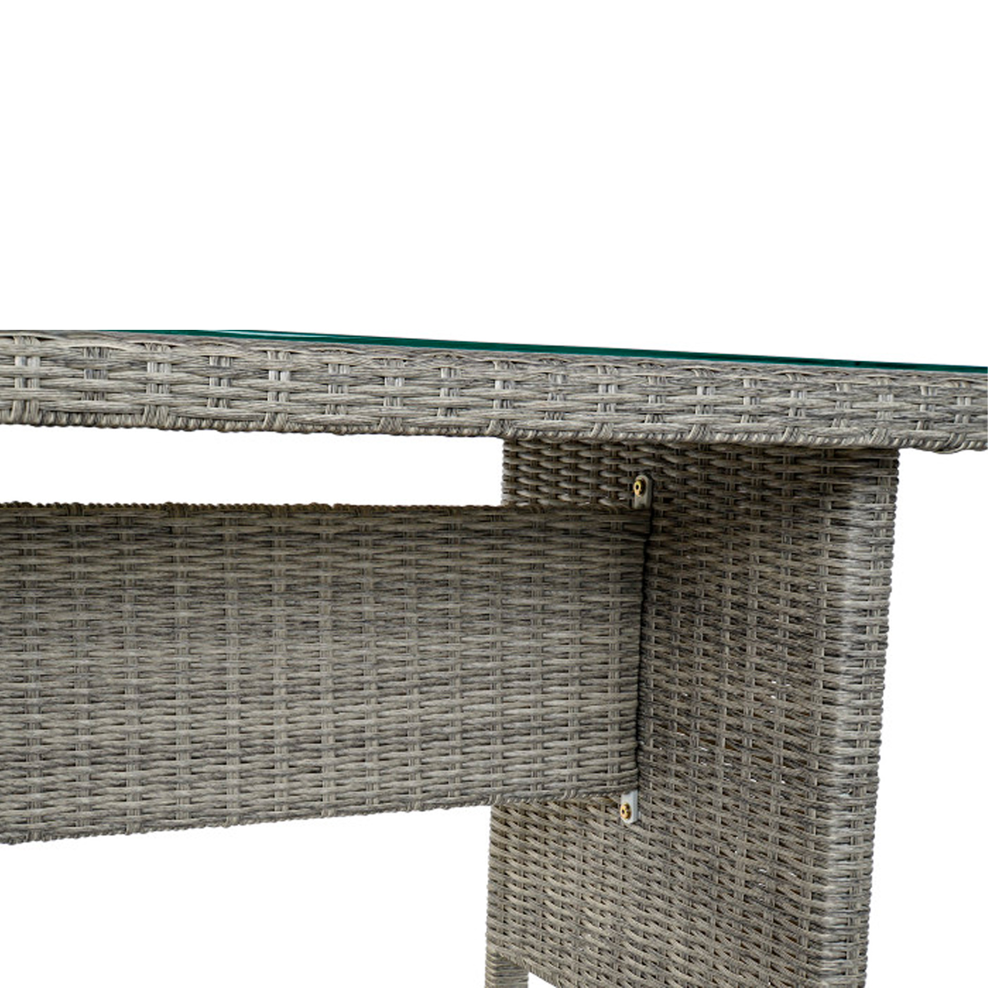 Conjunto 2 Sofás Rattan + 2 Bancos + Mesa Central 267X204X90cm
