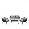 Conjunto 3 Sofs Alumnio + Mesa Central 151.5X72X70cm