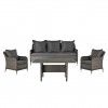 Conjunto 3 Sofs Rattan + Mesa Central 175X73X81cm