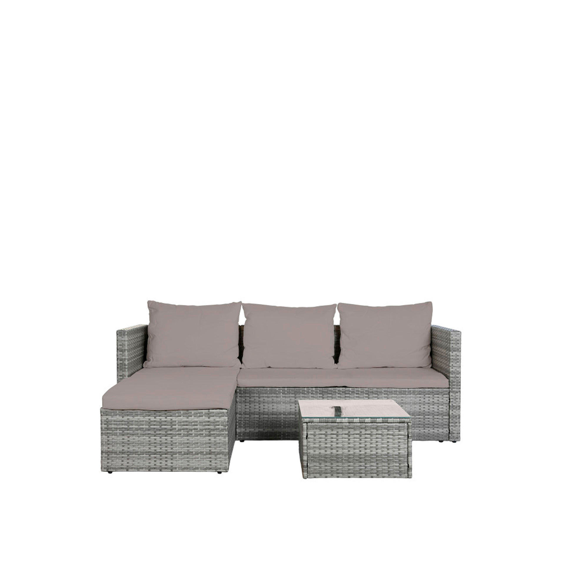 Conjunto Sofá Rattan + Mesa Apoio 195X130X62cm