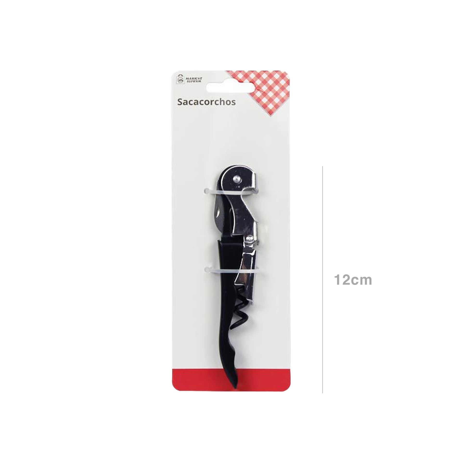 Saca Rolhas Empregado Metal Preto 12cm