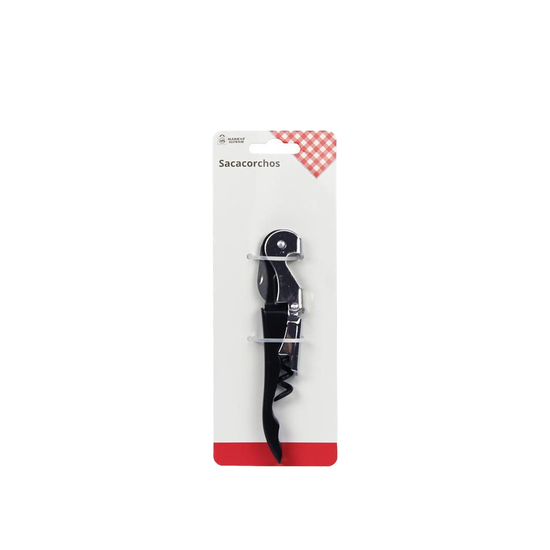 Saca Rolhas Empregado Metal Preto 12cm