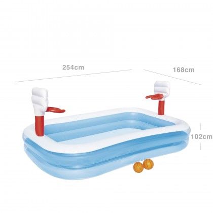 Piscina Ar Insuflvel com Cesto Basquetebol 254X168X102cm