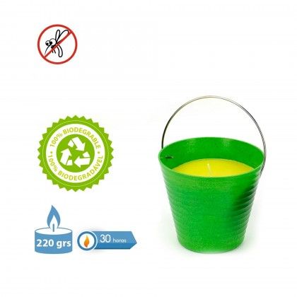Vela Citronela Copo Bambu Biodegradável 30H 220gr 12X11cm Vela Citronela Copo Bambu Biodegradável 30H 220gr 12X11cm