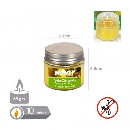 Vela Citronela Copo Cristal 10H 65gr 6.2X5.6cm Vela Citronela Copo Cristal 10H 65gr 6.2X5.6cm
