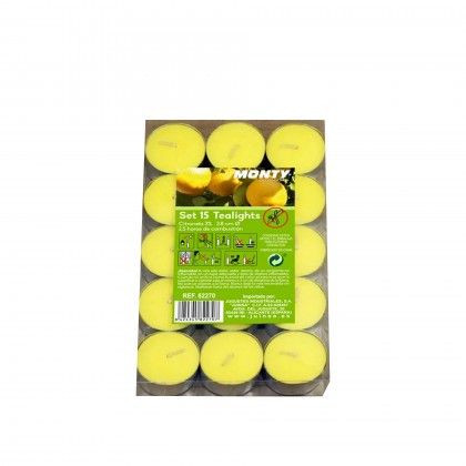 Tealights Citronela 2.5H 10gr 3.8X1.1cm Pack 15 Tealights Citronela 2.5H 10gr 3.8X1.1cm Pack 15