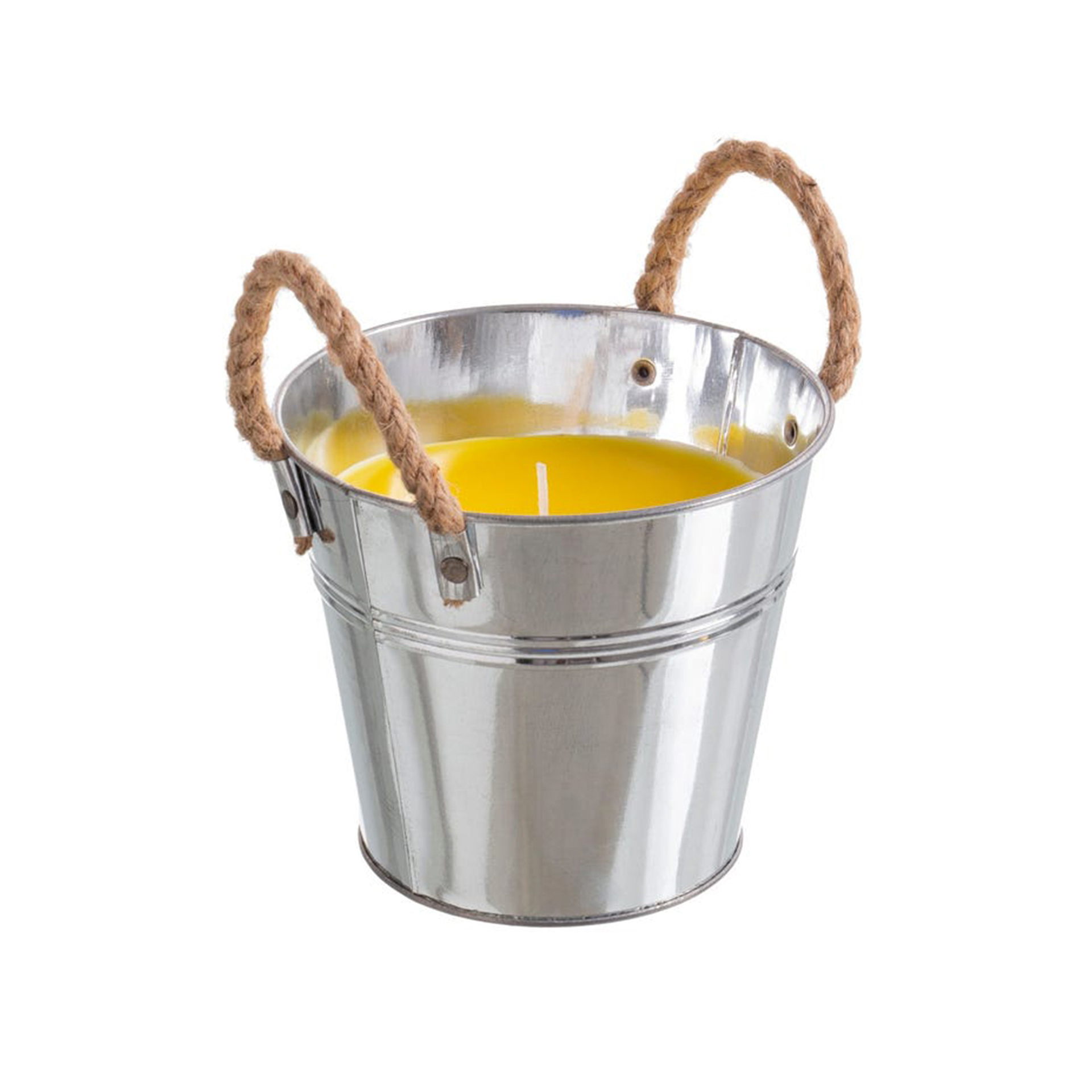 Vela Citronela Balde Metal com Asas 60H 500gr 18.5X14cm