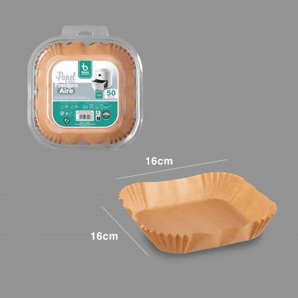 Papel Fritadeira Quadrado Castanho 16X16cm Pack 50
