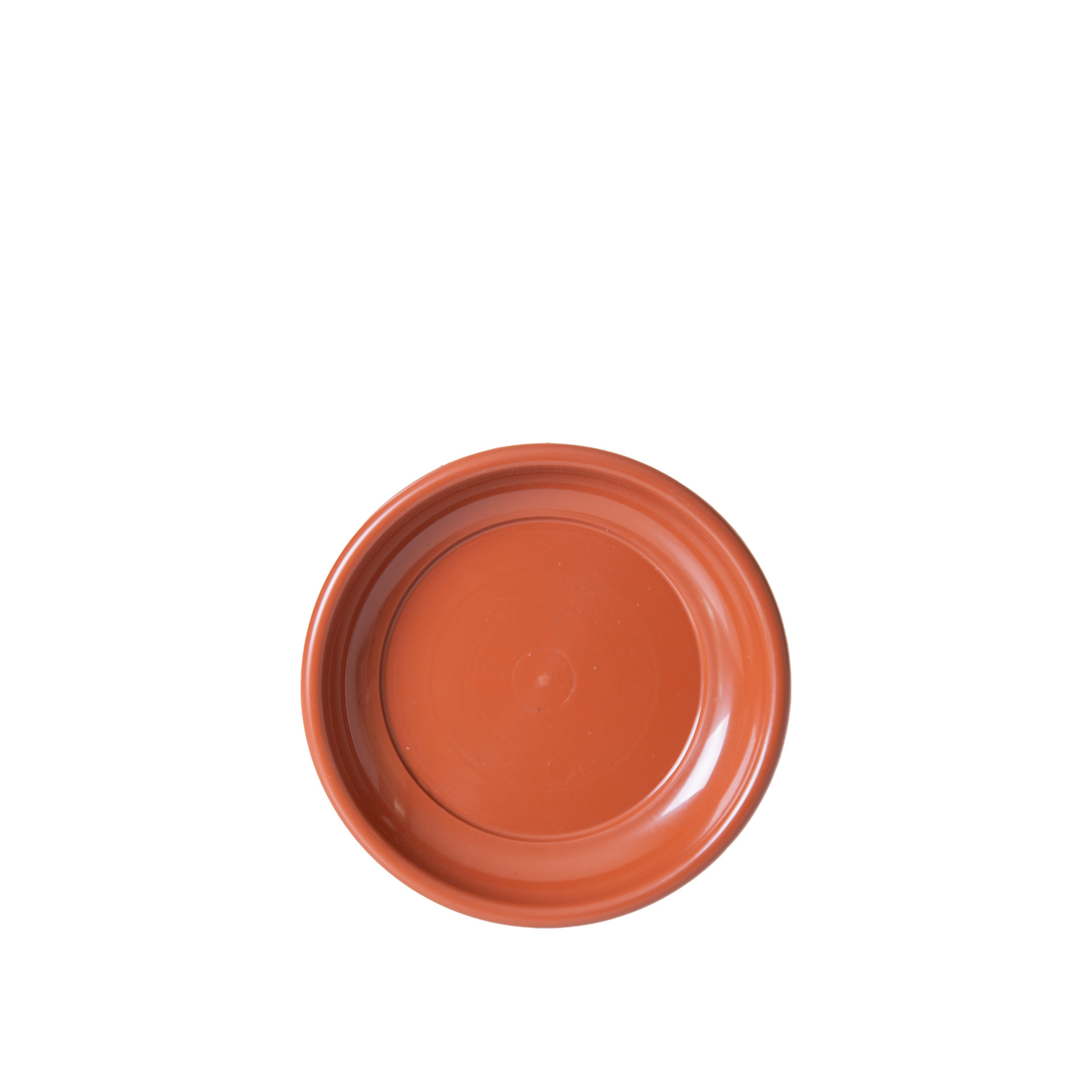 Prato para Vaso Plástico Tradicional Brilho Redondo Castanho 20cm